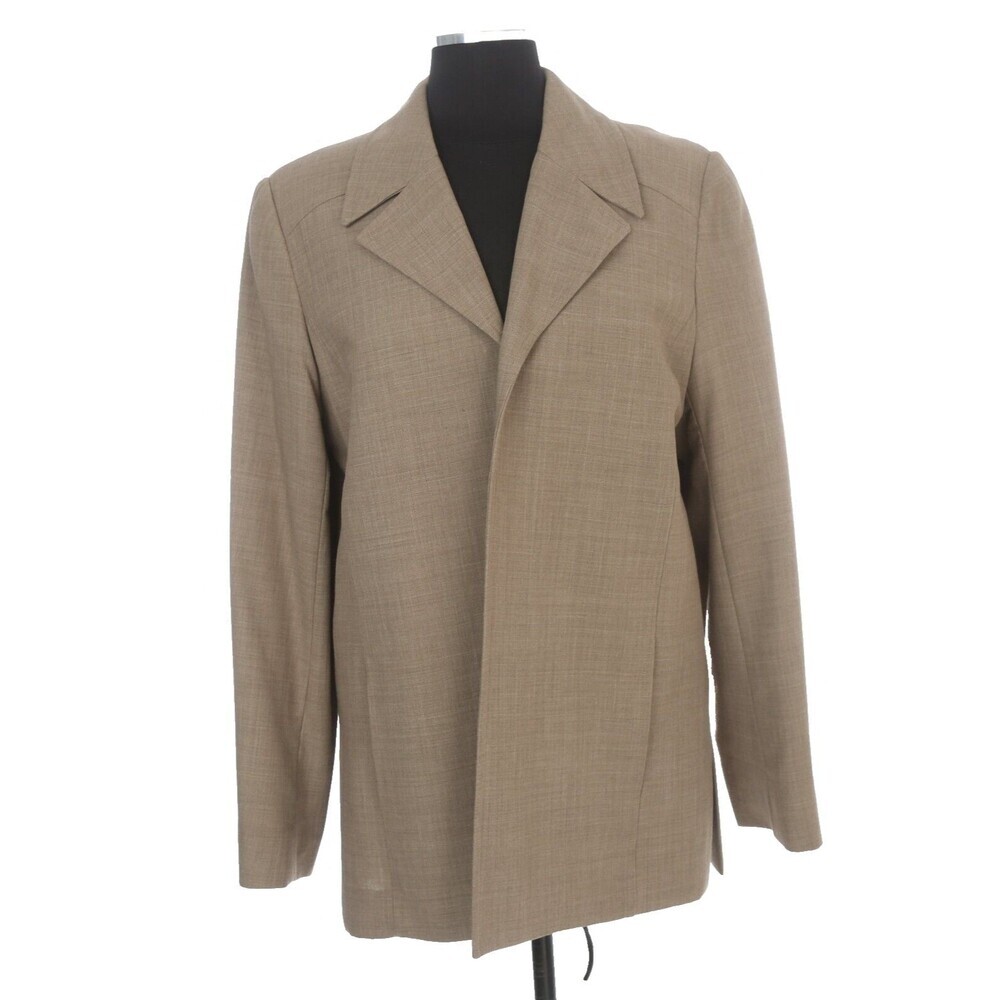 Carlisle Jacket Womens 12 Mocha Wheat Speckled Camp Collar Buttonless Office
